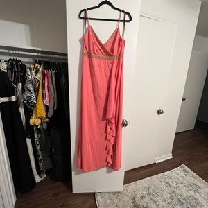 Showstopper coral formal dress